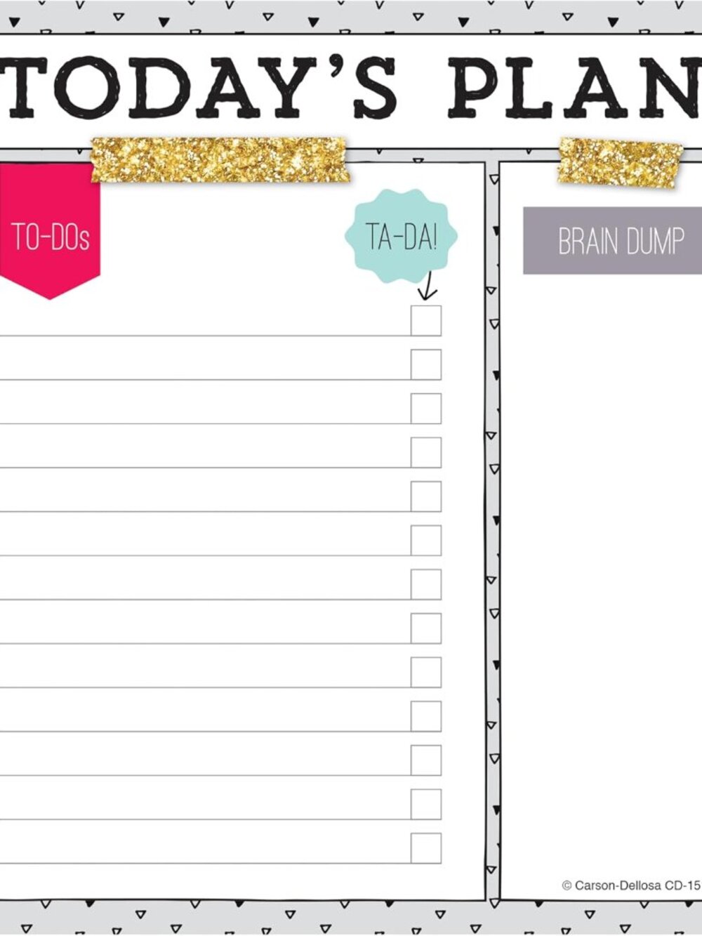 Carson Dellosa Today's Plan Notepad, 50 Sheet Note Pad With Lined Paper for To D